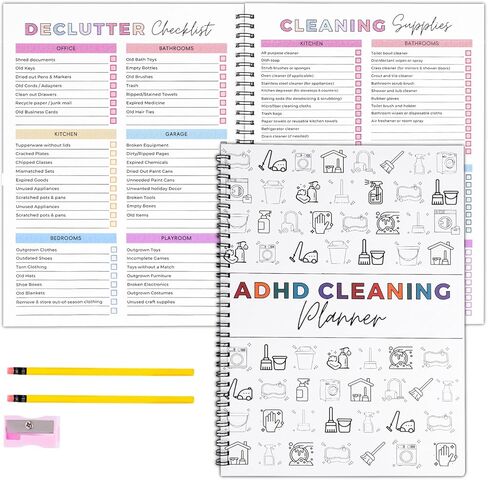 ADHD Cleaning Planner for Adults – Undated Daily, Weekly & Monthly Cleaning Schedule & Checklist – Household Chores Organizer Notebook for Home Management, Routine Tracking & Family Cleaning Tasks in Kuwait