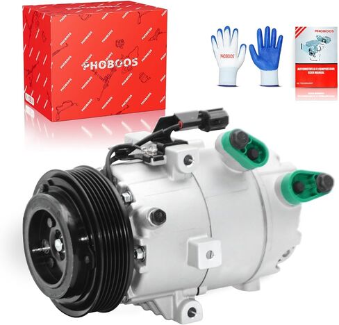 PHOBOOS A/C Compressor with Clutch Compatible with Kia Forte 2014-2018 1.8L/2.0L; Forte Koup 2014-2017, Forte5 2014-2018 & Hyundai Elantra GT 2013-2017, 2.0L, Fast Cooling, Ref.CO29274C in Kuwait