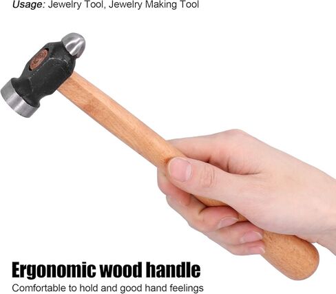 Ball Peen Hammer, Round and Flat Double Head Small Hammer with Wood Handle, for Jewelry Making and Home Repair in Kuwait