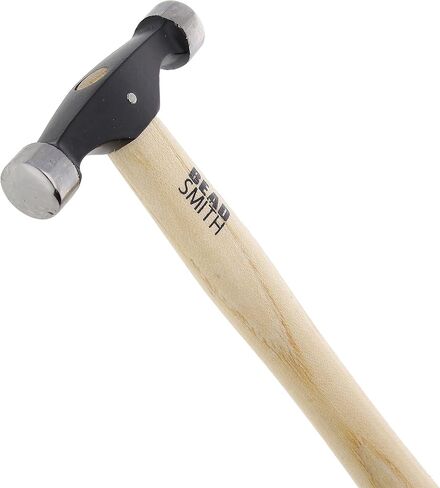 The Beadsmith Small Planishing Hammer - 9 Inches Wooden Handle, 64mm, 2.1oz steel head with 13mm faces - Tool Used by Metalsmiths to Add Shape and Smooth Metal in Kuwait
