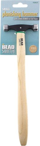 The Beadsmith Small Planishing Hammer - 9 Inches Wooden Handle, 64mm, 2.1oz steel head with 13mm faces - Tool Used by Metalsmiths to Add Shape and Smooth Metal in Kuwait