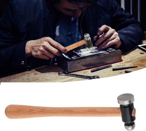 Ball Peen Hammer, Professional Grade Double Head Jewelry Making Tool with Ergonomic Wooden Handle for Precision Metalwork and General Repairs 10in Length in Kuwait