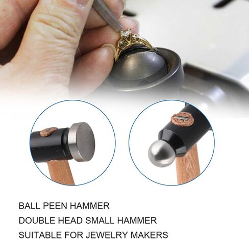 Ball Peen Hammer, Professional Grade Double Head Jewelry Making Tool with Ergonomic Wooden Handle for Precision Metalwork and General Repairs 10in Length in Kuwait