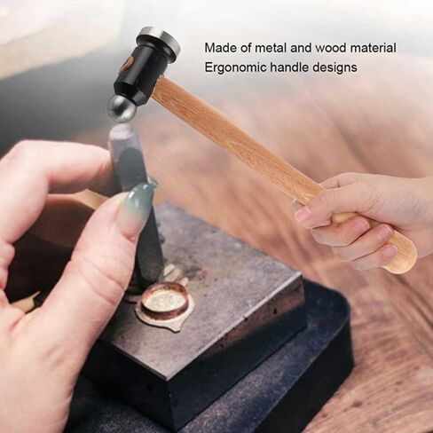 Ball Peen Hammer, Professional Grade Double Head Jewelry Making Tool with Ergonomic Wooden Handle for Precision Metalwork and General Repairs 10in Length in Kuwait
