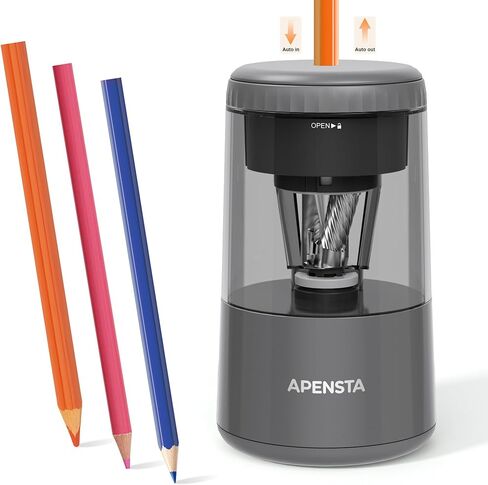Electric Pencil Sharpener with Adjustable Tip Thickness, Auto Stop, Type-C Rechargeable, for Wooden, Colored Pencils (7–8mm), Portable Design for Home, Office & School, Green in Kuwait