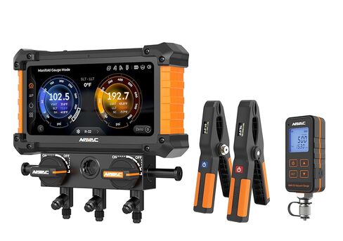 مقياس NAVAC NX1G Nexus 2 الرقمي المتعدد، أداة HVAC ذات صمامين مع مشابك درجة الحرارة اللاسلكية - شاشة لمس عالية الدقة، دقة فئة 0.4، تدعم 100 مبرد، متوافق مع A2L، تطبيق myNAVAC in Kuwait