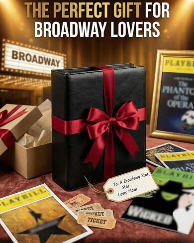 Black Broadway Playbill Binder with Sleeves, Musical Theater Gifts for Broadway Lovers, Playbill Display Organizer Book for Showbill Binder Holder, Theatre Gifts Ideas for Show Bill Storage 35 Sheets in Kuwait