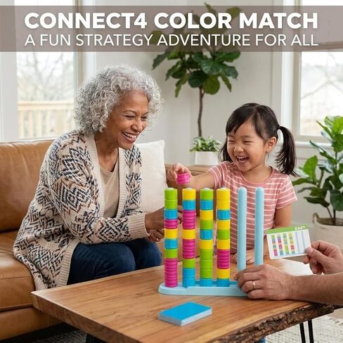لعبة Color Stack Challenge - لعبة لوحة التراص المتوافقة مع الألوان سريعة الخطى، لعبة حفلة سريعة التفكير من الرأس إلى الرأس للعبة عائلية ليلية، مجموعة منافسة مناسبة للسفر من أجل 2-4 لاعبين in Kuwait
