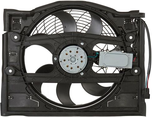 Condenser Fan Assembly for BMW for 325Ci 2.5L 2001-2006 for 325i 2.5L 2001-2006 for 325xi 2.5L 2001-2005 for 330Ci 3.0L 2001-2006 for 330i 3.0L 2001-2006 for 330xi 3.0L 2001-2005 in Saudi Arabia