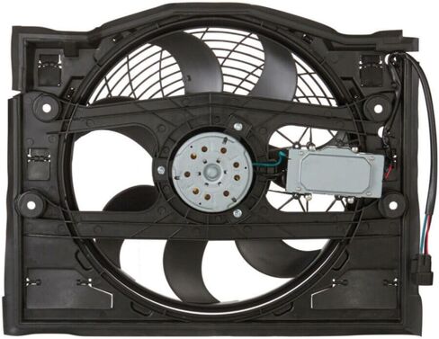 Condenser Fan Assembly for BMW for 325Ci 2.5L 2001-2006 for 325i 2.5L 2001-2006 for 325xi 2.5L 2001-2005 for 330Ci 3.0L 2001-2006 for 330i 3.0L 2001-2006 for 330xi 3.0L 2001-2005 in Saudi Arabia