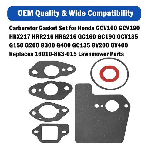 مجموعة حشية المكربن ​​GCV160 لهوندا GCV160 GCV190 HRX217 HRR216 HRS216 GC160 GC190 GCV135 G150 G200 G300 G400 GC135 GV200 GV400 يستبدل 16010-883-015 أجزاء جزازة العشب in Kuwait