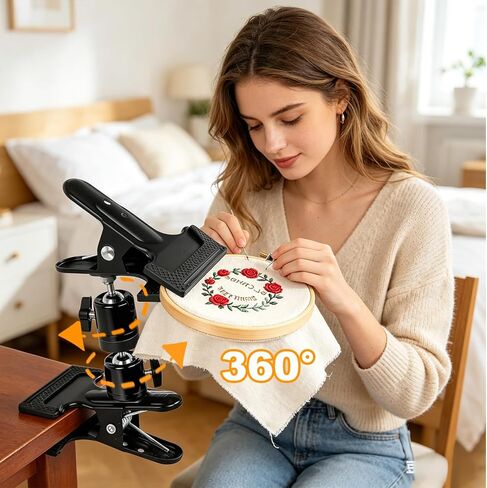 حامل حلقة التطريز المعدني المحمول من SELMAIDY، حامل مشبك طاولة قابل للدوران 360 درجة للخياطة المتقاطعة والتطريز in Kuwait