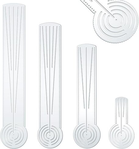 4 Pcs 3-in-1 Mandala Ruler Tool with Holes 4 Size Mandala Dot Art Circle Maker Compass Protractor Straight Dotting Ruler for DIY Drawing Stencil Art Geometric Projects in Kuwait