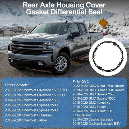 22943110 Rear Axle Housing Cover Gasket for Chevrolet Yukon XL 2015-2020 Silverado GMC Sierra 1500 2014-2025,Differential Seal Replace 85720902 in Kuwait