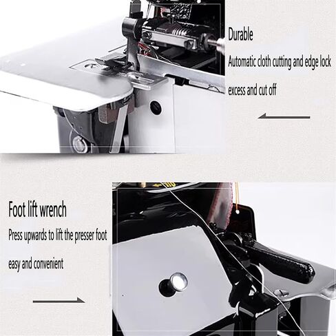 Overlock Sewing Machine, Sergers & Overlock Machines with 3 Stitch Capability, Adjustable Stitch Length & 3000 Stitches Per Minute, Metal Frame in Kuwait