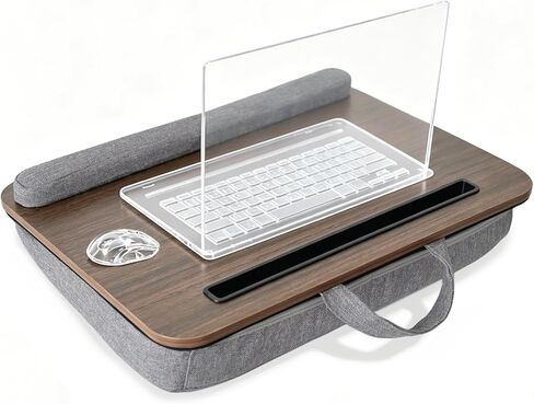 Lap Desk for Laptop with Cushion, Lap Desks for Adults with Storage Fits Up to 15.6in Laptop, Combines Features of Laptop Bag and Laptop Table, Portable Workstation for Home College Office in Saudi Arabia