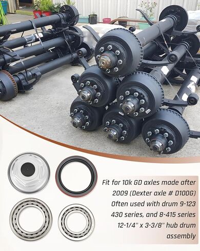 Trailer Bearing Kit Fit for Dexter 10K GD Axles After 2009, Replacement BK-430-GD 21-88 25580 25520 387A 382A 10-51, Hub Drum 9-123 430 8-415, 12-1/4"x3-3/8 Assembly in Kuwait