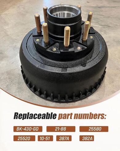 Trailer Bearing Kit Fit for Dexter 10K GD Axles After 2009, Replacement BK-430-GD 21-88 25580 25520 387A 382A 10-51, Hub Drum 9-123 430 8-415, 12-1/4"x3-3/8 Assembly in Kuwait