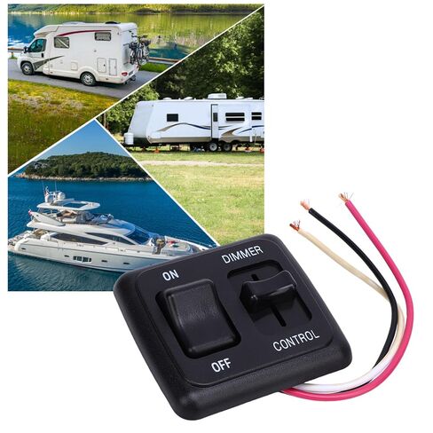 DC 12V RV Light Switch with Dimmer Control, 60W LED Halogen Incandescent Lamp Toggle Switch for RV Truck Marine Strip Lighting in Kuwait