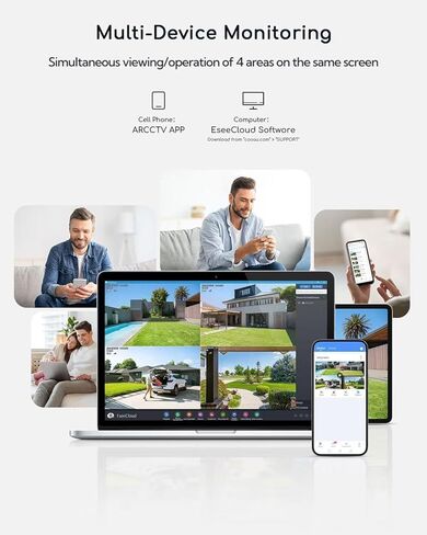 COOAU 2K Security Cameras Wireless Outdoor, Easy Setup, 355° Pan & 90° Tilt, Camera for Home Security with Color Night Vision, PIR Detection, Two-Way Audio, IP66 Waterproof, Local/Cloud Storage in Saudi Arabia