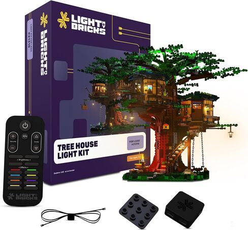 مجموعة إضاءة LED لمنزل شجرة LEGO 21318 مع حزمة تحكم عن بعد 2.0 - ملحقات إضاءة DIY لإضاءة منزل شجرة LEGO (النموذج غير متضمن) in Kuwait