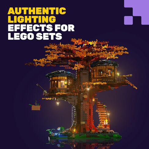 مجموعة إضاءة LED لمنزل شجرة LEGO 21318 مع حزمة تحكم عن بعد 2.0 - ملحقات إضاءة DIY لإضاءة منزل شجرة LEGO (النموذج غير متضمن) in Kuwait