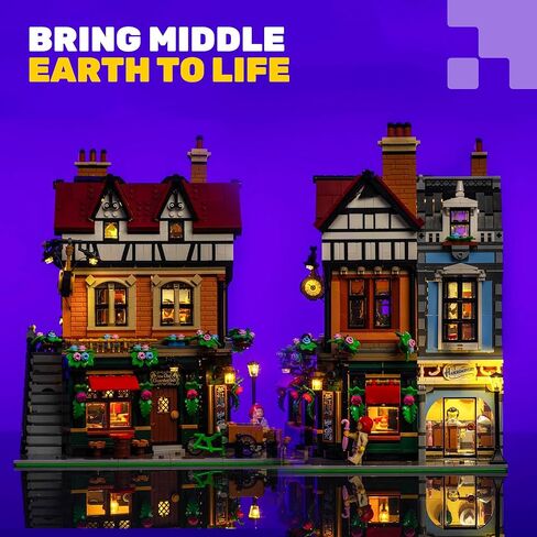 مجموعة إضاءة LED لزاوية تيودور LEGO 10350 مع حزمة تحكم عن بعد 2.0 - ملحقات إضاءة DIY لعرض أيقونات LEGO (النموذج غير متضمن) in Kuwait