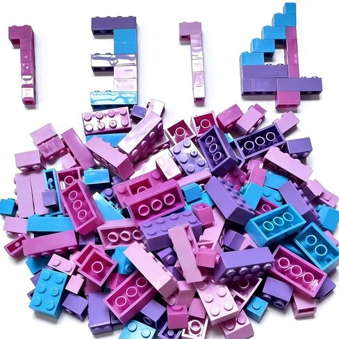 300 Piece Bulk Bricks Assortment Pack for Girls - with 5 Sizes, and 4 Color, Compatible with Lego Parts in Kuwait
