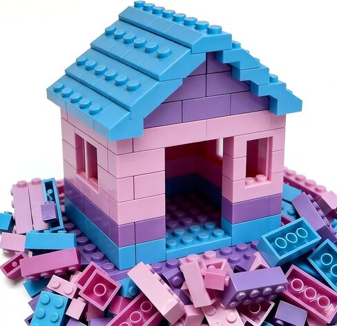 300 Piece Bulk Bricks Assortment Pack for Girls - with 5 Sizes, and 4 Color, Compatible with Lego Parts in Kuwait
