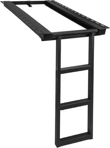 3-Rung Retractable Truck Bed Ladder - Heavy Duty Steel Truck Bed Step for Flatbeds, Dump Trucks & Trailers - Black Powder Coated, 32.5-Inch Extension, Bolt/Weld-On in Kuwait