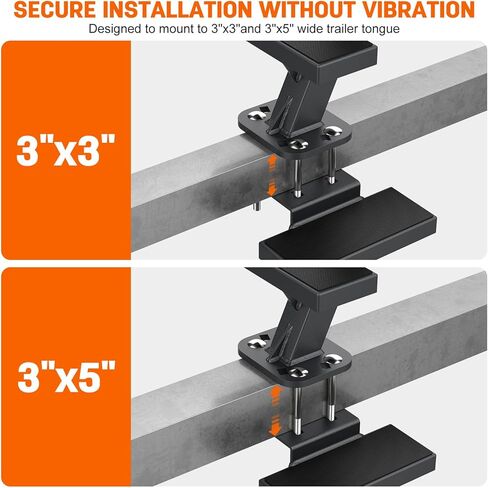 Boat Trailer Steps with Handrail, Heavy Duty Trailers Tongue Step Ladder,Compatible with Most Deep V Boat, Universal Non-Slip 4 Steps Ladder with 450lbs Capacity, Anti-Rust in Kuwait