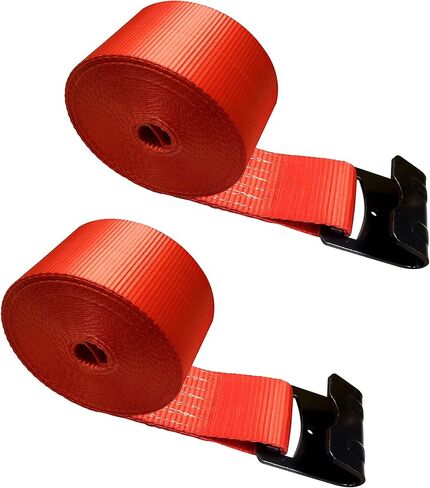 Mega Cargo Control Flat Hook Winch Straps 4" x 40 FT Red Heavy Duty Webbing for Cargo Securement, Hauling, Trailer, Farms (4 Pack) in Kuwait