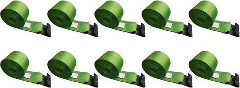 Mega Cargo Control Flat Hook Winch Straps 4" x 40 FT Red Heavy Duty Webbing for Cargo Securement, Hauling, Trailer, Farms (4 Pack) in Kuwait
