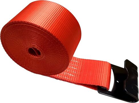 Mega Cargo Control Flat Hook Winch Straps 4" x 40 FT Red Heavy Duty Webbing for Cargo Securement, Hauling, Trailer, Farms (4 Pack) in Kuwait