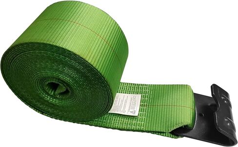 Mega Cargo Control Flat Hook Winch Straps 4" x 40 FT Red Heavy Duty Webbing for Cargo Securement, Hauling, Trailer, Farms (4 Pack) in Kuwait