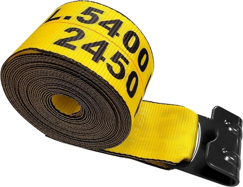 Mega Cargo Control Flat Hook Winch Straps 4" x 40 FT Red Heavy Duty Webbing for Cargo Securement, Hauling, Trailer, Farms (4 Pack) in Kuwait