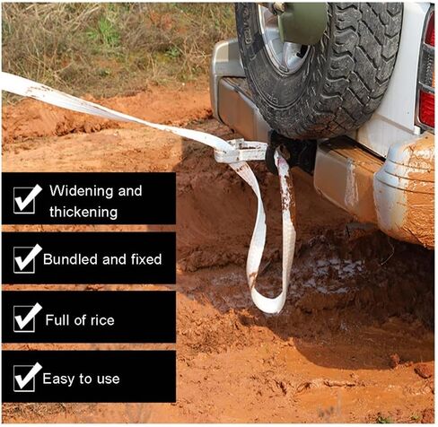 Towing Rope,Winch Rope,Recovery Tow Strheavy Duty Tow Strap Recovery Strap Kit/White/-White-15T 7M in Kuwait