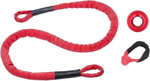 أحمر 2M * 13mm 26500Lbs/12Ton اصطناعي عناق حبل ونش شجرة مع أكمام واقية-Set2 in Kuwait