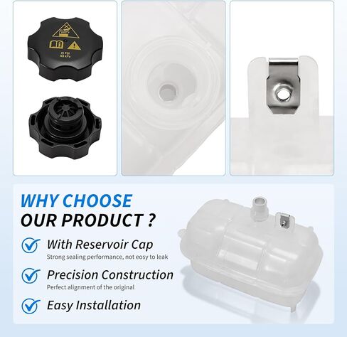 68283565AA Engine Coolant Overflow Recovery Reservoir Tank Radiator Expansion Bottle,Compitable with 2020-2025 JT Gladiator, 2018-2024 Jeep JL Wrangler 3.0L 3.6L, Replace 68283565AB, with Cap in Kuwait