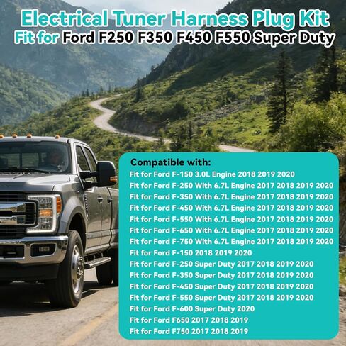 طقم قابس موالف كهربائي مناسب لسيارة Ford F250 F350 F450 F550 Super Duty، مناسب لمحرك Ford F-150 3.0L 2018 2019 2020، 15 قطعة استبدال مجموعة إصلاح محطات مقابس الموصل in Kuwait