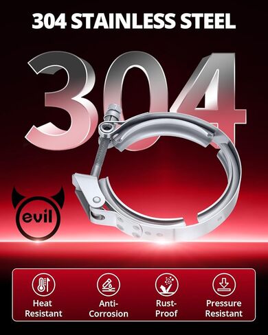 EVIL ENERGY 3.5 "V Band Clamp سريع الإصدار من الفولاذ المقاوم للصدأ ذكر أنثى من الفولاذ الطري (بدون شفة) in Kuwait