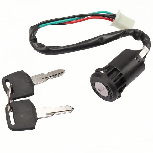 2 حزمة مفتاح الإشعال مع مفاتيح 4 سلك دبوس مفتاح مفتاح التشغيل لـ 50cc 70cc 90cc 110cc 125cc 150cc 200cc 250cc ATV Quad Go Kart Pit Bike Scooter TaoTao Coolster Apollo Sunl Roketa Baja Hawk Coleman in Kuwait