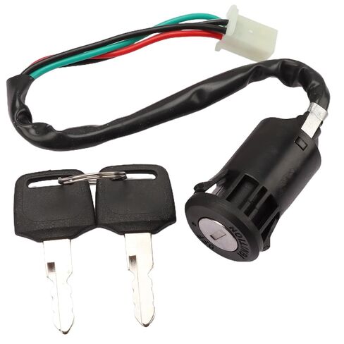 2 حزمة مفتاح الإشعال مع مفاتيح 4 سلك دبوس مفتاح مفتاح التشغيل لـ 50cc 70cc 90cc 110cc 125cc 150cc 200cc 250cc ATV Quad Go Kart Pit Bike Scooter TaoTao Coolster Apollo Sunl Roketa Baja Hawk Coleman in Kuwait