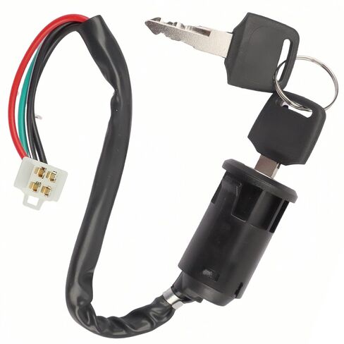 2 حزمة مفتاح الإشعال مع مفاتيح 4 سلك دبوس مفتاح مفتاح التشغيل لـ 50cc 70cc 90cc 110cc 125cc 150cc 200cc 250cc ATV Quad Go Kart Pit Bike Scooter TaoTao Coolster Apollo Sunl Roketa Baja Hawk Coleman in Kuwait