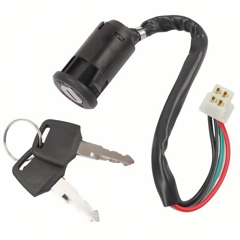 2 حزمة مفتاح الإشعال مع مفاتيح 4 سلك دبوس مفتاح مفتاح التشغيل لـ 50cc 70cc 90cc 110cc 125cc 150cc 200cc 250cc ATV Quad Go Kart Pit Bike Scooter TaoTao Coolster Apollo Sunl Roketa Baja Hawk Coleman in Kuwait