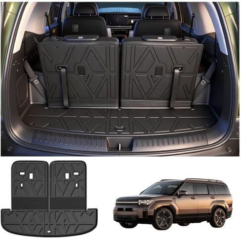 Cargo Mat Replacement for Hyundai Santa FE 2024 2025 2026, All Weather TPE Cargo Mat with Backrest Mat Rear Cargo Liner Protection for Hyundai Santa Fe Calligraphy Accessories (Fit Hybrid and Fuel) in Kuwait