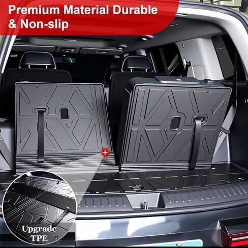Cargo Mat Replacement for Hyundai Santa FE 2024 2025 2026, All Weather TPE Cargo Mat with Backrest Mat Rear Cargo Liner Protection for Hyundai Santa Fe Calligraphy Accessories (Fit Hybrid and Fuel) in Kuwait
