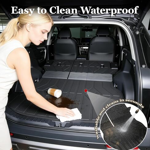 Cargo Mat Replacement for Hyundai Santa FE 2024 2025 2026, All Weather TPE Cargo Mat with Backrest Mat Rear Cargo Liner Protection for Hyundai Santa Fe Calligraphy Accessories (Fit Hybrid and Fuel) in Kuwait