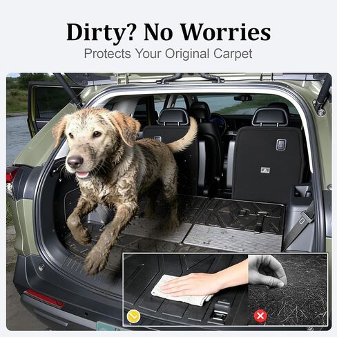 Cargo Mat Replacement for Hyundai Santa FE 2024 2025 2026, All Weather TPE Cargo Mat with Backrest Mat Rear Cargo Liner Protection for Hyundai Santa Fe Calligraphy Accessories (Fit Hybrid and Fuel) in Kuwait
