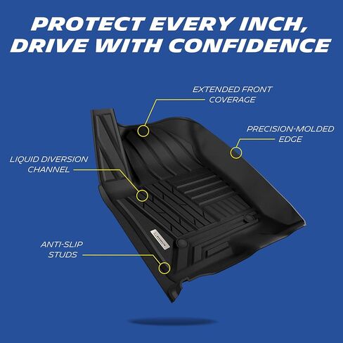 Michelin Floor Mats for 2019-2026 Silverado/Sierra 1500 & 2020-2026 2500/3500, Elite Series Crew Cab Bucket Seat Carpet Floor with Rear Under-Seat Storage (Not Fit 2nd Row Plastic Storage) in Kuwait